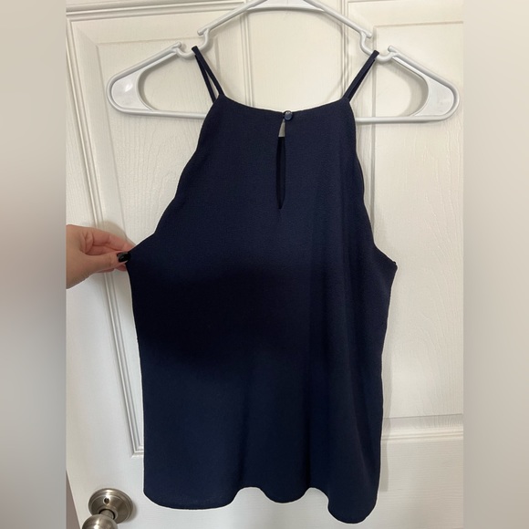 Monteau Navy Blue Scalloped Tank sz Small - Picture 2 of 3